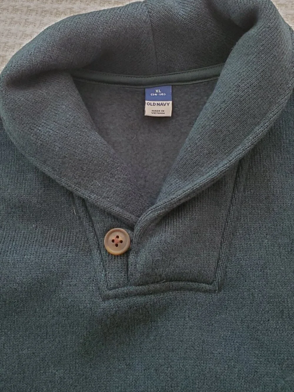 Old Navy Dark Green Single Button Pullover Sweater in XL